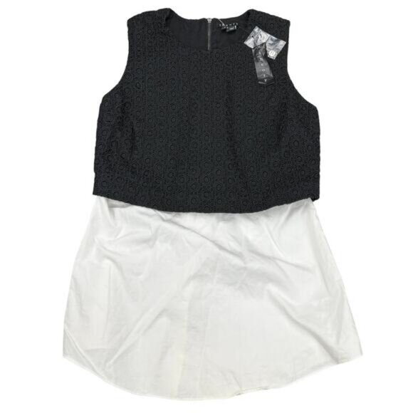 NWT THEORY Yuranda Black Eyelet Tank w/ Convertible Snap Shirt Tail Hem Sz XS - Picture 3 of 7
